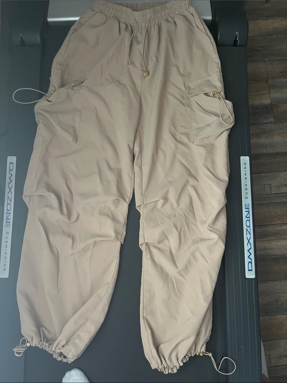 Women’s  Tan Cargo Jogger Pants - Elastic Waist & Ankle